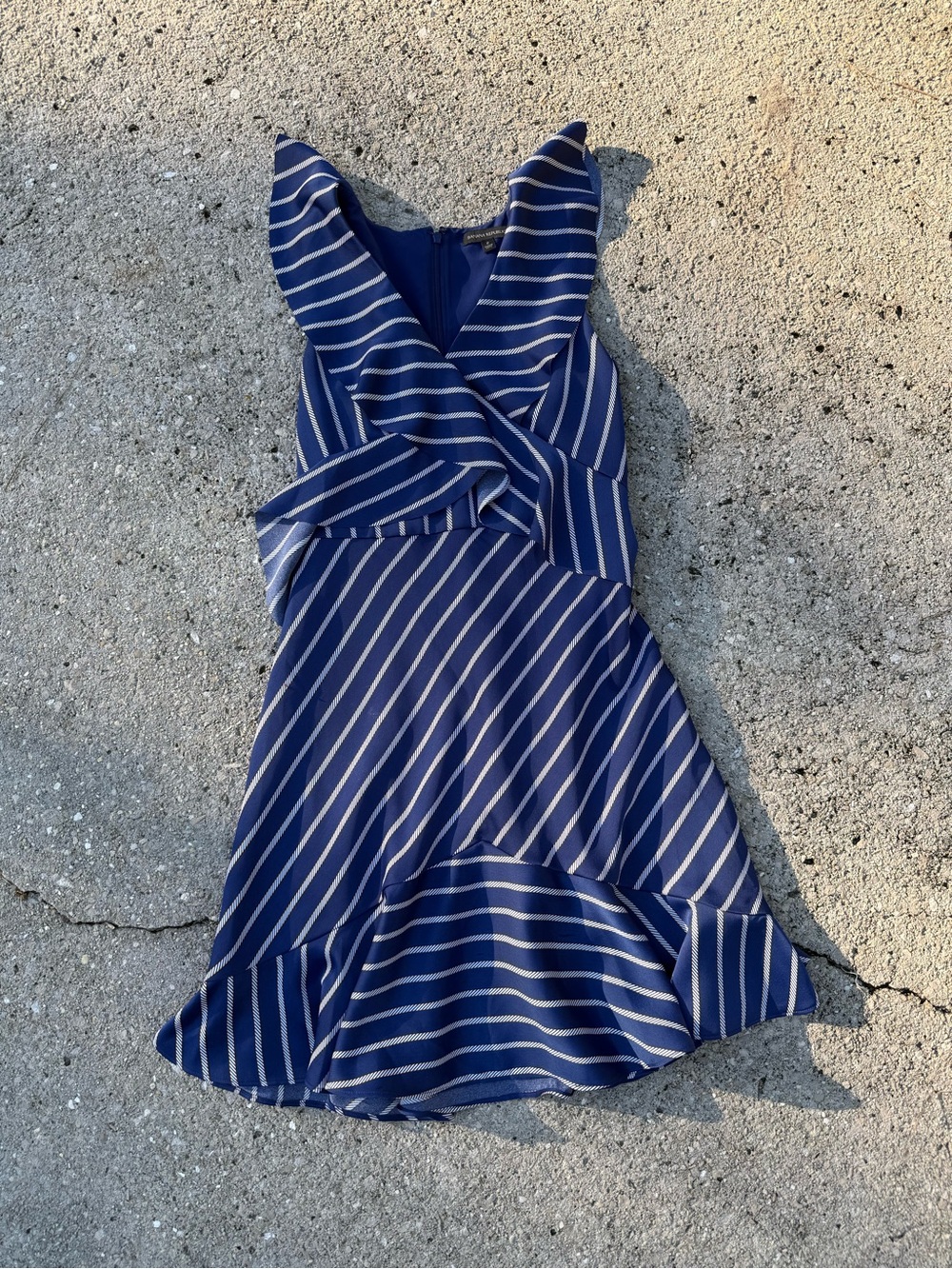 Banana Republic Blue and White Striped High-Low Dress